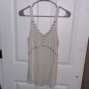 Maurices Cream Studded Tank Top